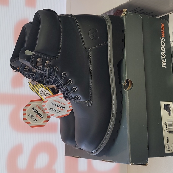 NWT Nevados mens Field Zone steel toe work boots black - Picture 4 of 6